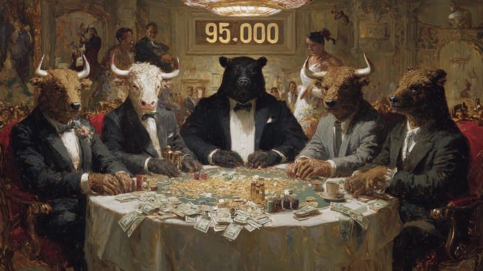 bitcoinbtc bears bulls poker 95000 Midjourney