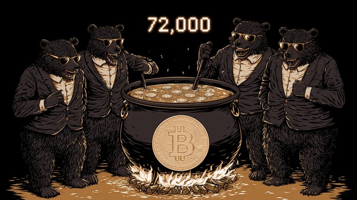 bitcoin btc medvedi 72000 opce expirace USD Midjourney nahledovy obrazek