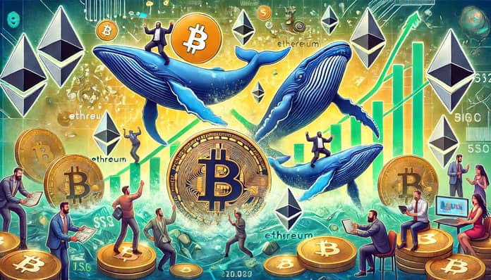 mince, velryby, ethereum, bitcoin, obchodnici