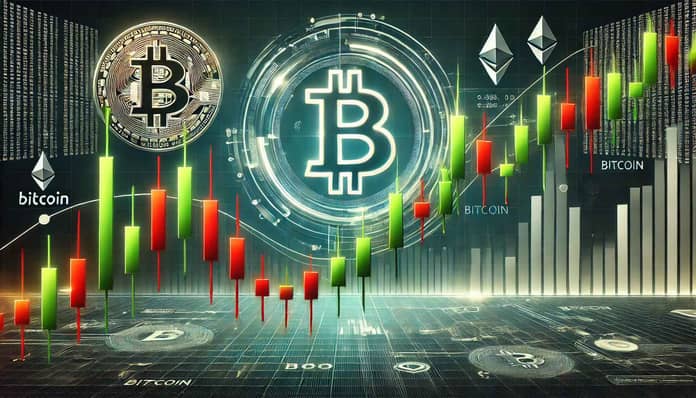 svíčky, bitcoin, spinning, trh