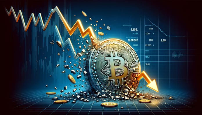 Bitcoin s klesajícím grafem