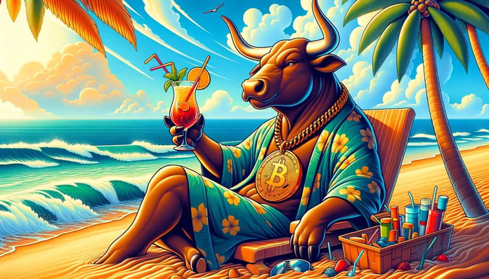 býk pláž koktejl bitcoin dalle