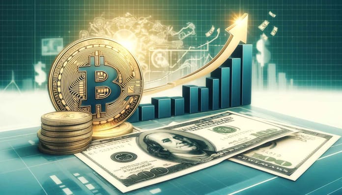 bitcoin bankovky dolar graf dalle