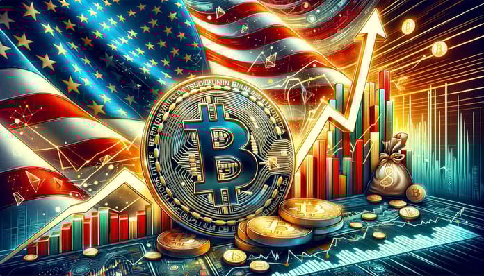 bitcoin graf usa vlajka dalle