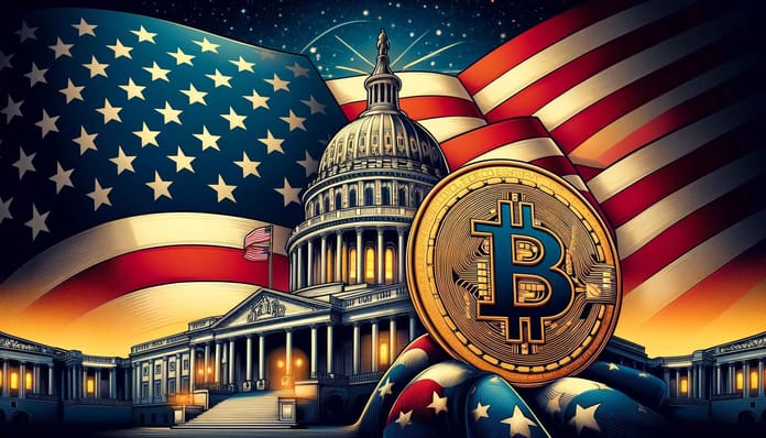 bitcoin usa kapitol vlajka dalle