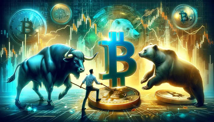 býk, mince, obchodník, medvěd, bitcoin