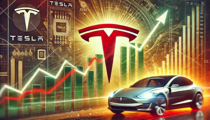 tesla akcie auto graf dalle