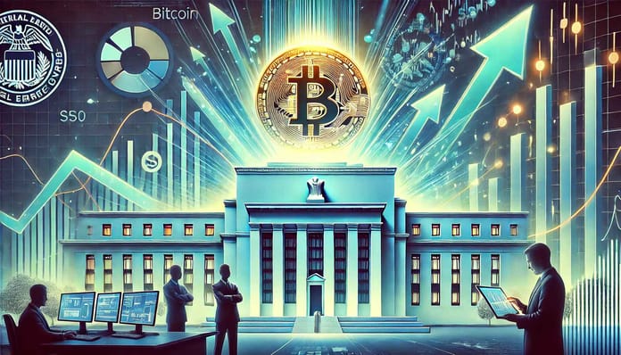 fed, bitcoin, rostoucí graf,
