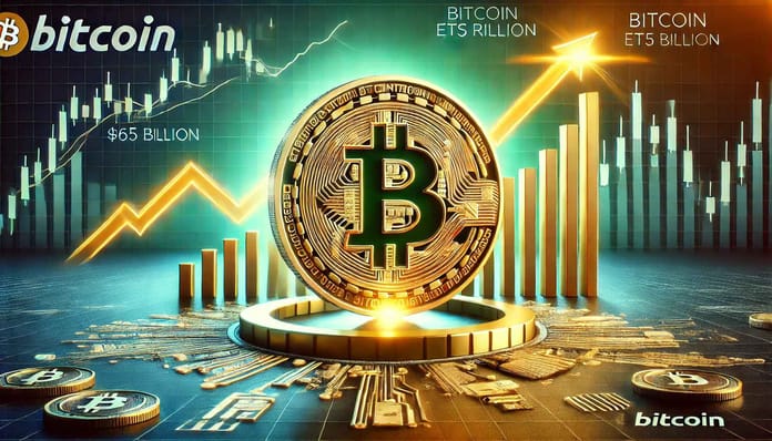 bitcoin, rostoucí graf, etf