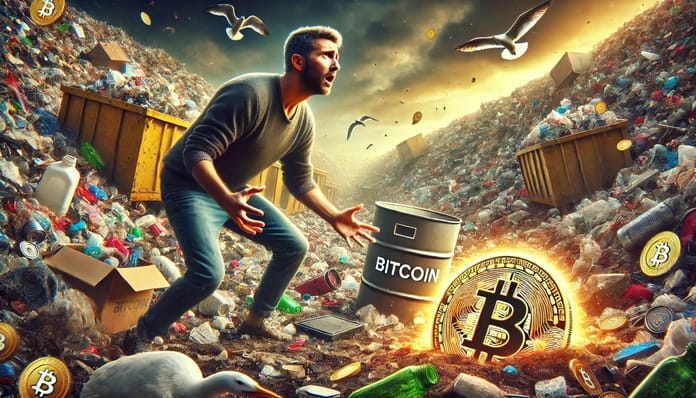 ztracený bitcoin na skládce