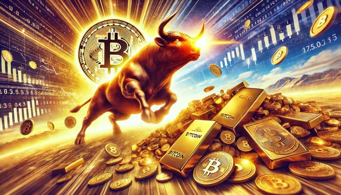 bitcoin zlato býk růst dalle