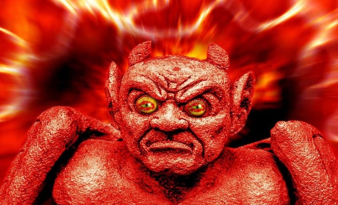 dabel peklo zlo red červená oheň