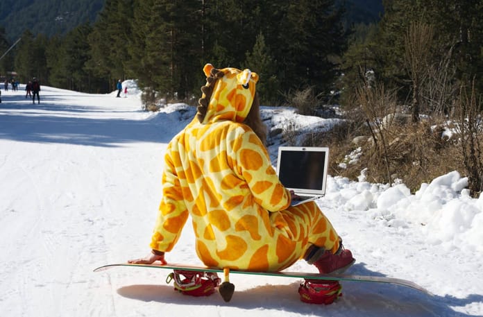 news, laptop, snowboard