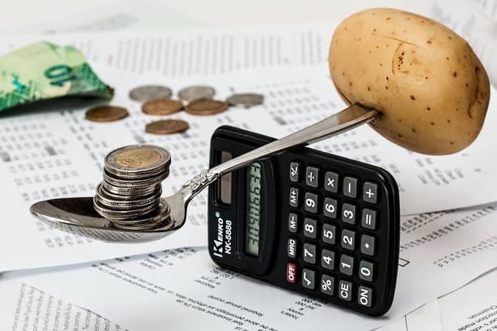coin mince kalkulacka balanc brambora penize