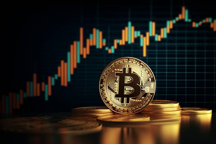 bitcoin graf obchodování trading