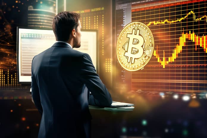 bitcoin graf obchodování trading