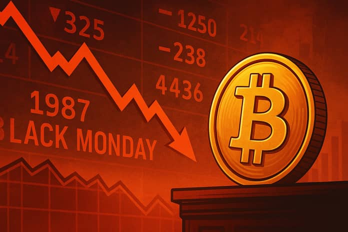 bitcoin, trhy, pád, black monday