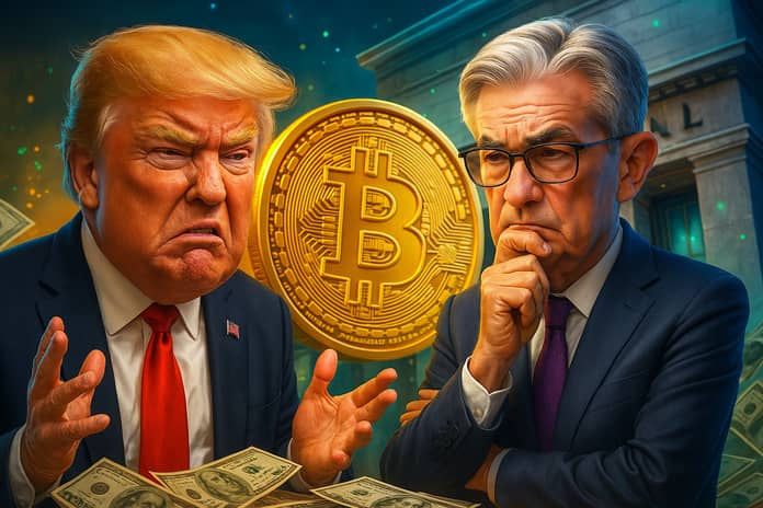 trump, powell, fed, bitcoin, rates