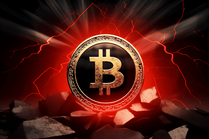 bitcoin červená pokles pozor varování kameny blesky