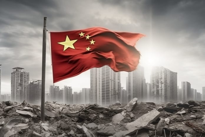 problémy trh ekonomika Čínská Čína vlajka reality