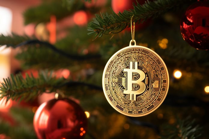 bitcoin vánoce stromeček koule ozdoby