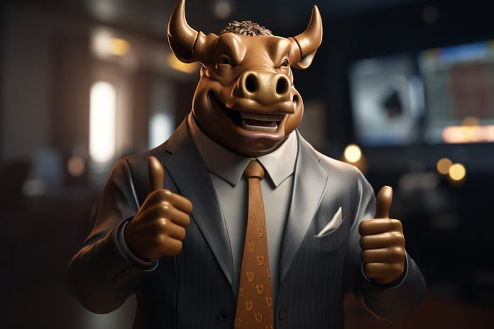 býk bull růst změna cena graf