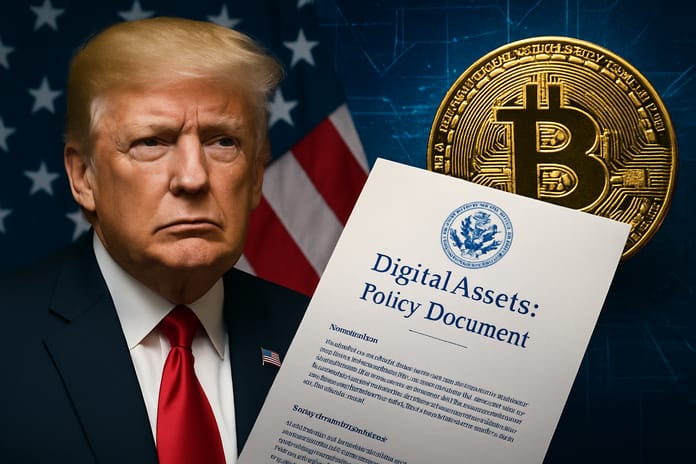 trump, report, zpárva, kryptoměny