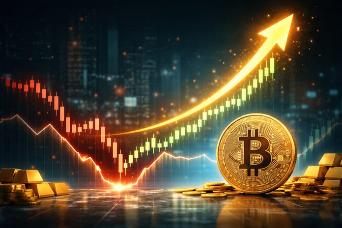 bitcoin graf cena odraz růst, Přehnaná korelace Bitcoinu s technologickými akciemi? NYDIG komentuje