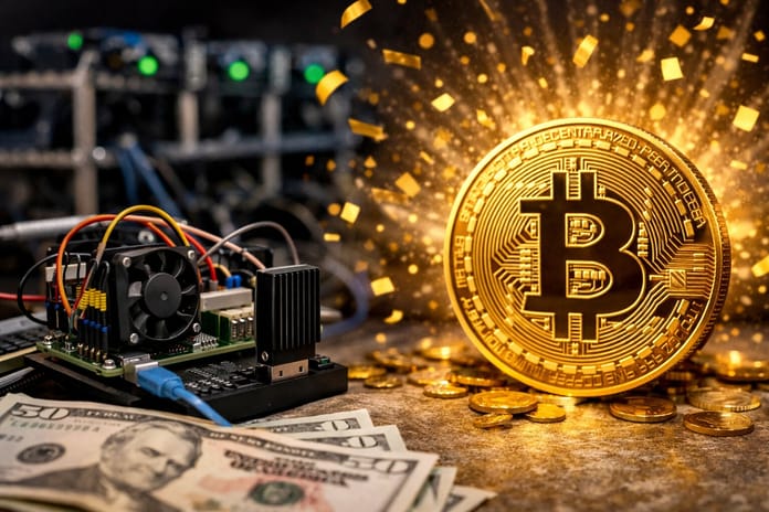 bitcoin těžba stroj dalle