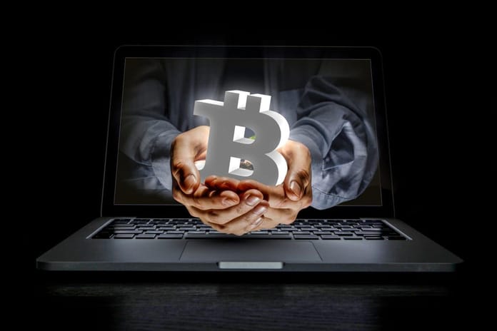 bitcoin, instituciální, ruce, monitor, kapitál