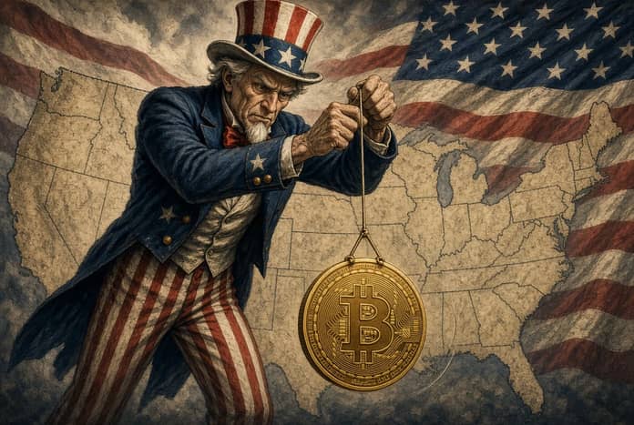 bitcoin btc spojene staty usa mapa vlajka uncle sam nahledovy obrazek grok
