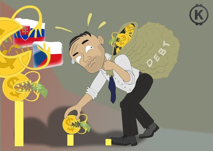 [Finance] Růst zadluženosti Slovenska je alarmující, ČR loni mírně v plusu, domácnosti bankrotují