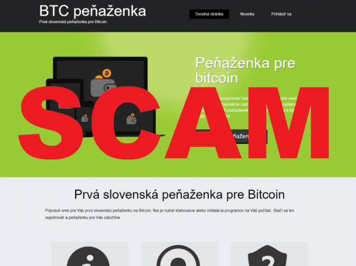 [SCAM ALERT] btcpenazenka.sk – podvodná peněženka, který se vám snaží ukrást Bitcoiny