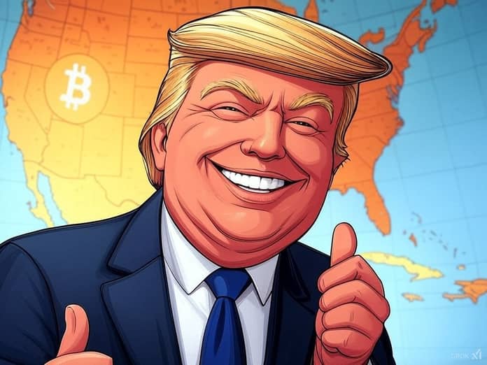 Donald Trump USA bitcoin btc mapa grok