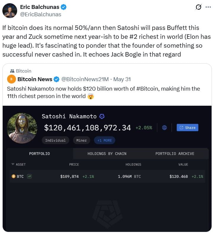 Eric Balchunas, Satoshi