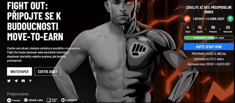 Krypto projekt typu M2E FightOut vybral v předprodeji již přes 3 mil. dolarů – za 3 dny se cena zvýší