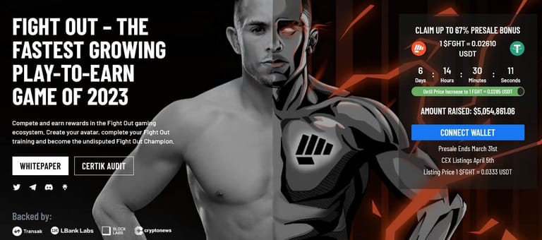 Bojové sporty Webu 3.0 se stanou mega trendem a Fight Out je vstupním bodem – doposud se vybralo 5 milionů dolarů
