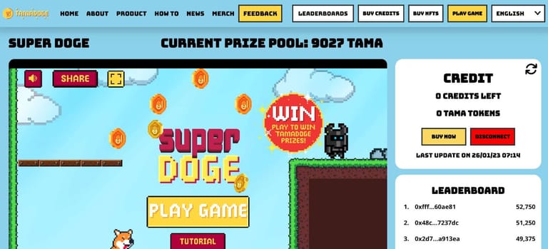 Tamadoge uvádí na trh Super Doge – první arkádovou hru, která nabídne P2E
