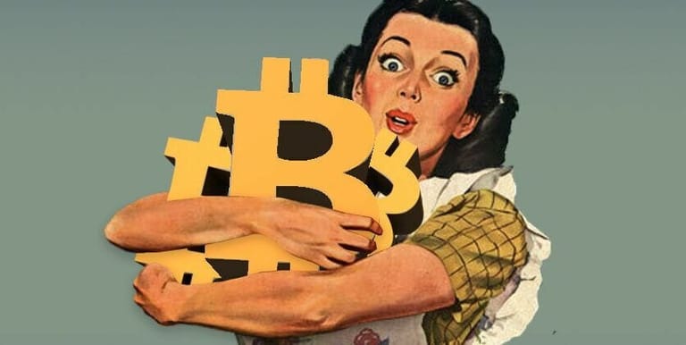 Bitcoin hodl žena hodling.