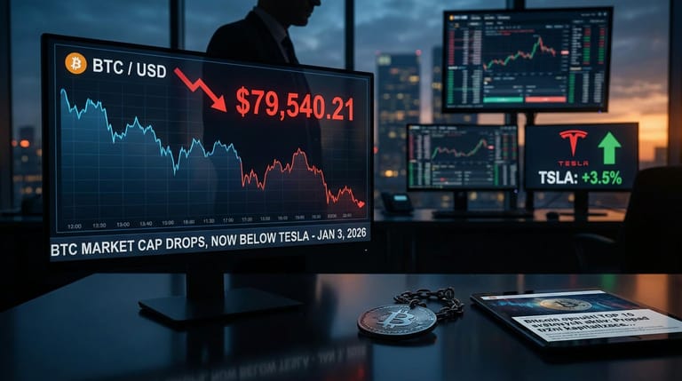 Bitcoin vypadl z TOP 10, klesl pod 80 000 dolarů