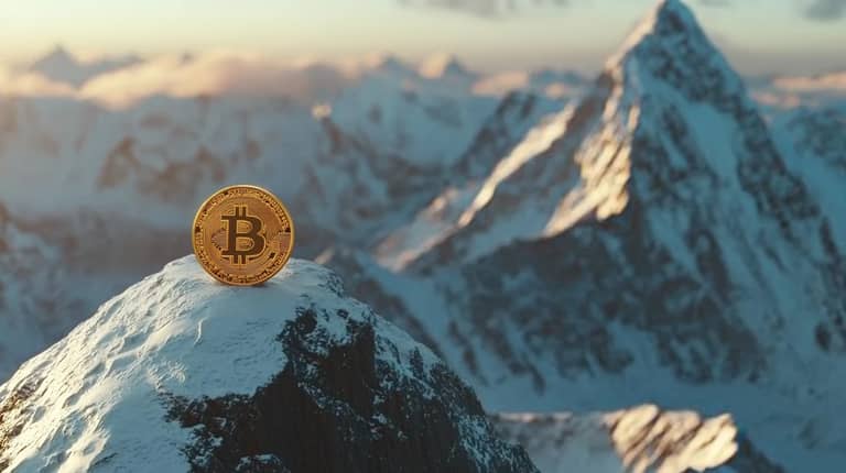 bitcoin btc kurz cena vrchol Midjourney