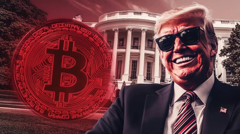 bitcoin btc usa donald trump pokles bily dum washington midjourney