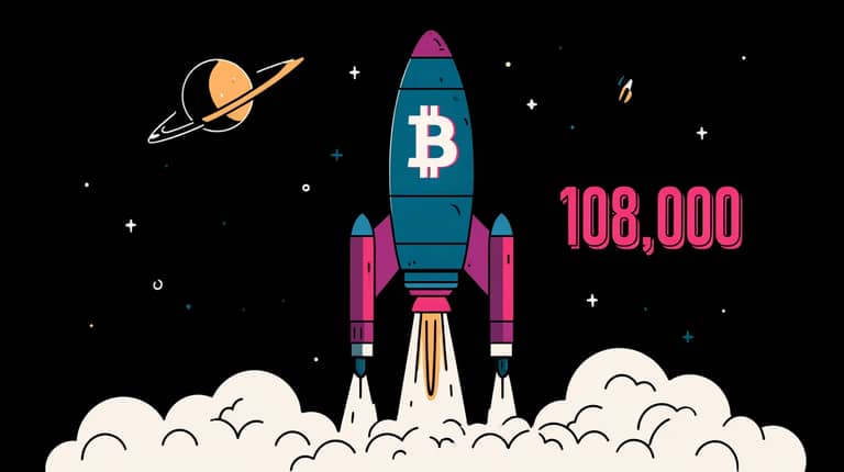 bitcoin btc logo cena kurz 108000 USD Midjourney