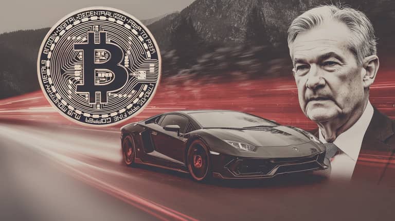 bitcoin btc Jerome Powell lambo start USA Midjourney