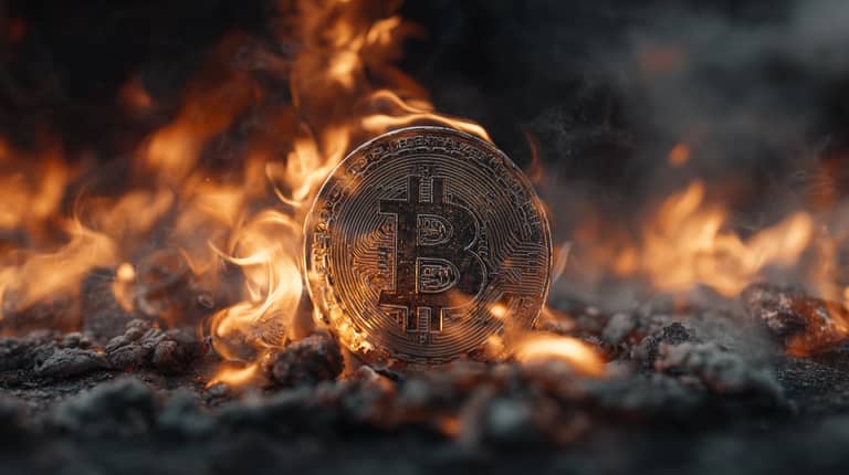 bitcoin btc propad cena kurz oheň Midjourney