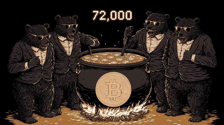 bitcoin btc medvedi 72000 opce expirace USD Midjourney nahledovy obrazek