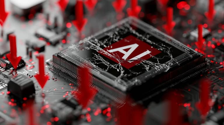 ai stocks akcie bitcoin btc down pokles Midjourney nahledovy obrazek