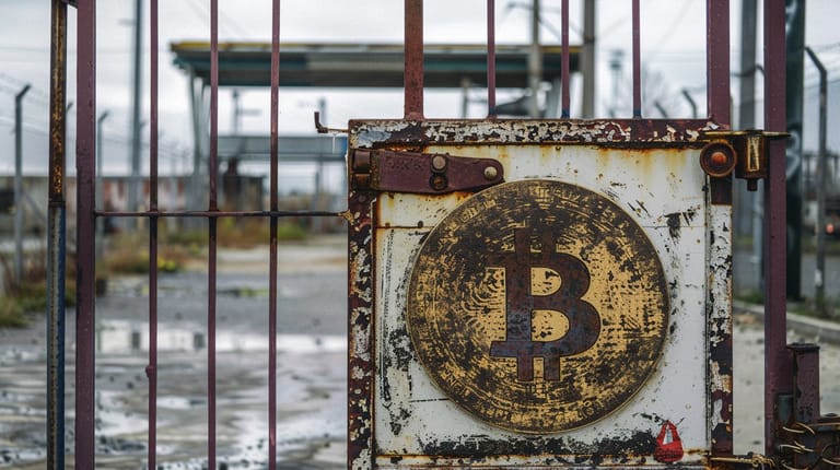 bitcoin těžba továrna ztráta krach problém brána opuštěno