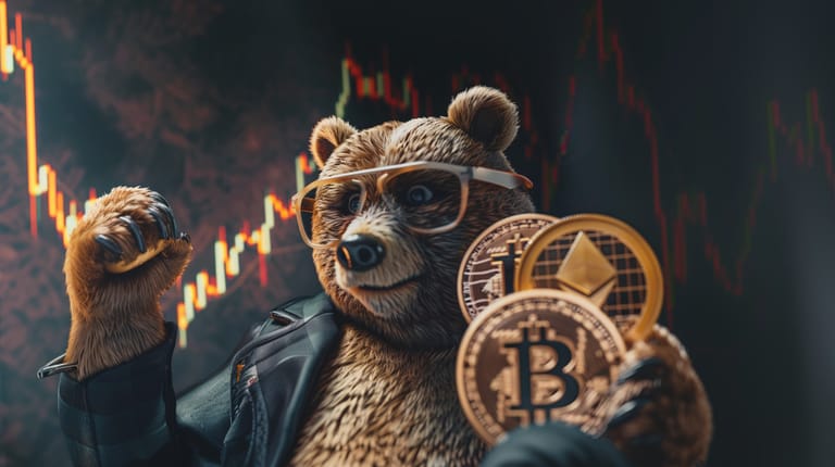 bitcoin medvěd mince pokles