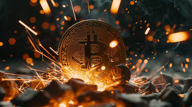 bitcoin btc jiskry plamen oheň pokles usd mince